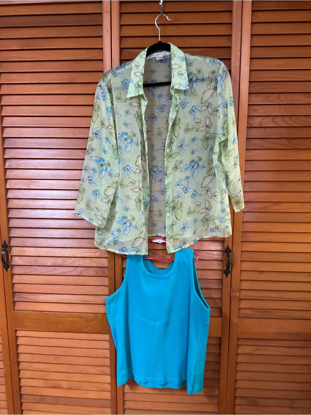 Notations Bright Teal Sleeveless Tank Top